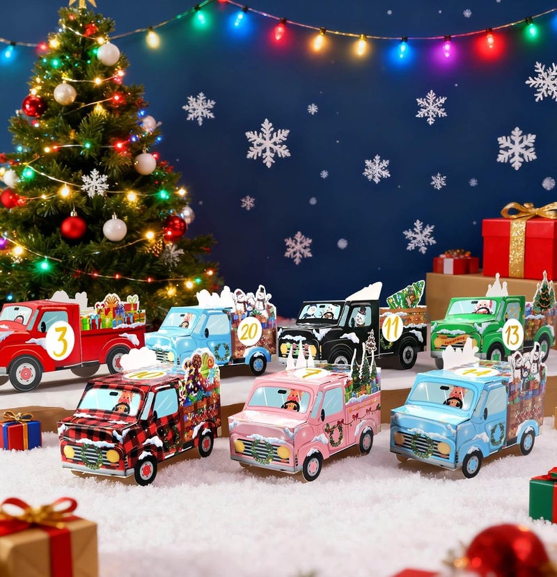 HEIPINIUYE 24 Empty Advent Calendar Boxes to Fill Yourself, DIY Empty Christmas Countdown Calendars 2025 Fillable Advent Calendar Box for Kids Adults Xmas Truck Calendars Gift Boxes - Image 5